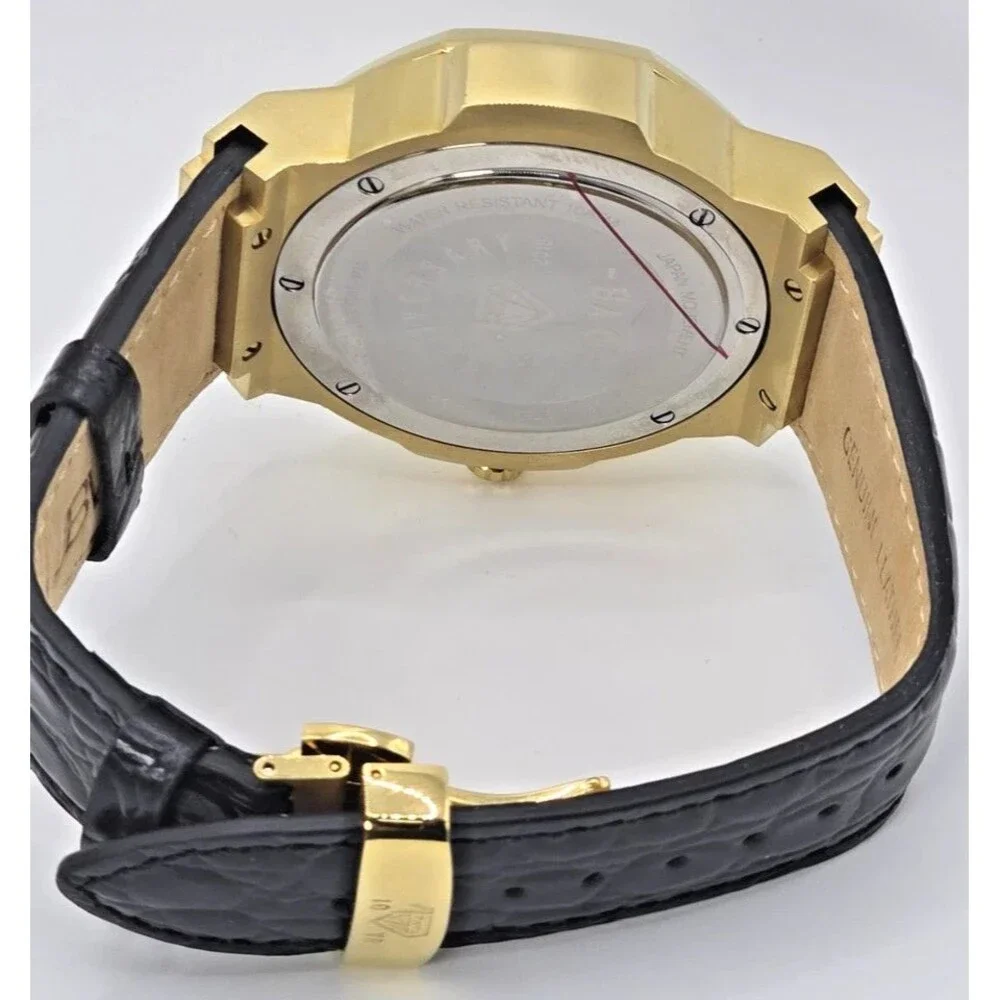 JBW Men's 10-Year Anniversary Gold-Tone Diamond Chronograph Watch